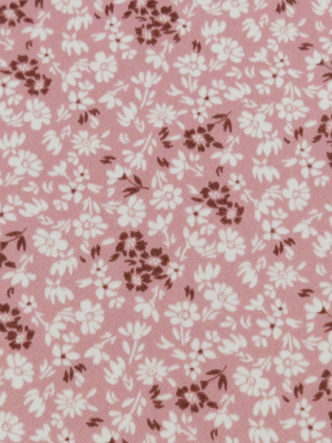 Dark Cherry Pink/Pale Khaki/Burgundy Polyester/Lycra Small Floral Print Crepe Knit 60W