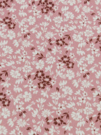 Dark Cherry Pink/Pale Khaki/Burgundy Polyester/Lycra Small Floral Print Crepe Knit 60W