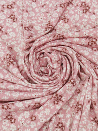 Dark Cherry Pink/Pale Khaki/Burgundy Polyester/Lycra Small Floral Print Crepe Knit 60W