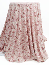 Dark Cherry Pink/Pale Khaki/Burgundy Polyester/Lycra Small Floral Print Crepe Knit 60W
