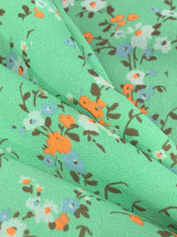 Aloe Leaf/Bright Orange/Multi 100% Polyester Floral Print Crepe Blouse Weight Woven 58W