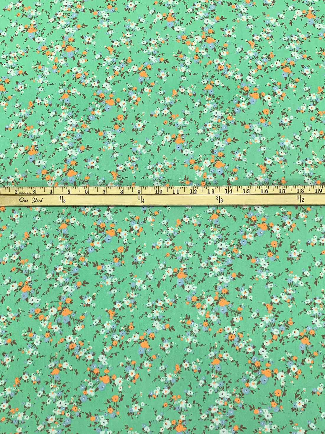 Aloe Leaf/Bright Orange/Multi 100% Polyester Floral Print Crepe Blouse Weight Woven 58W
