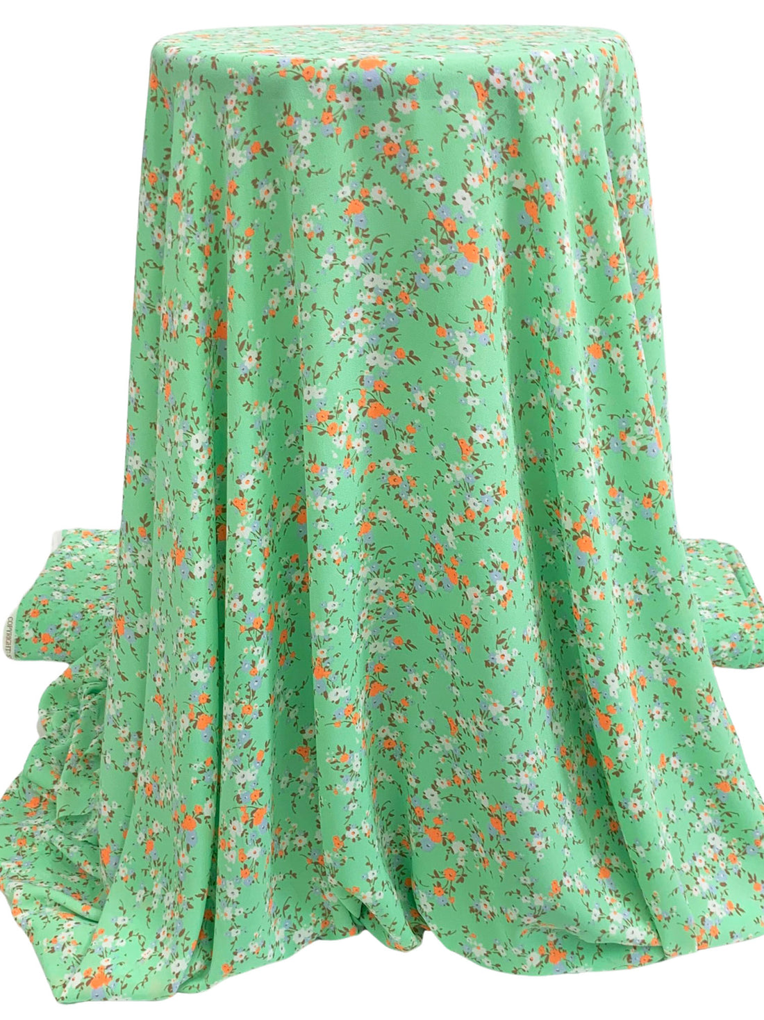Aloe Leaf/Bright Orange/Multi 100% Polyester Floral Print Crepe Blouse Weight Woven 58W