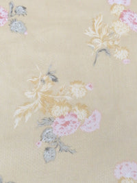 SOLD BY THE PANEL ONLY - Golden Wheat/Rose/Muted Sage/Multi 100% Silk Floral Print Chiffon 42W