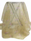 SOLD BY THE PANEL ONLY - Golden Wheat/Rose/Muted Sage/Multi 100% Silk Floral Print Chiffon 42W