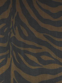 Brown/Black 100% Silk Large Animal Print Chiffon 43W