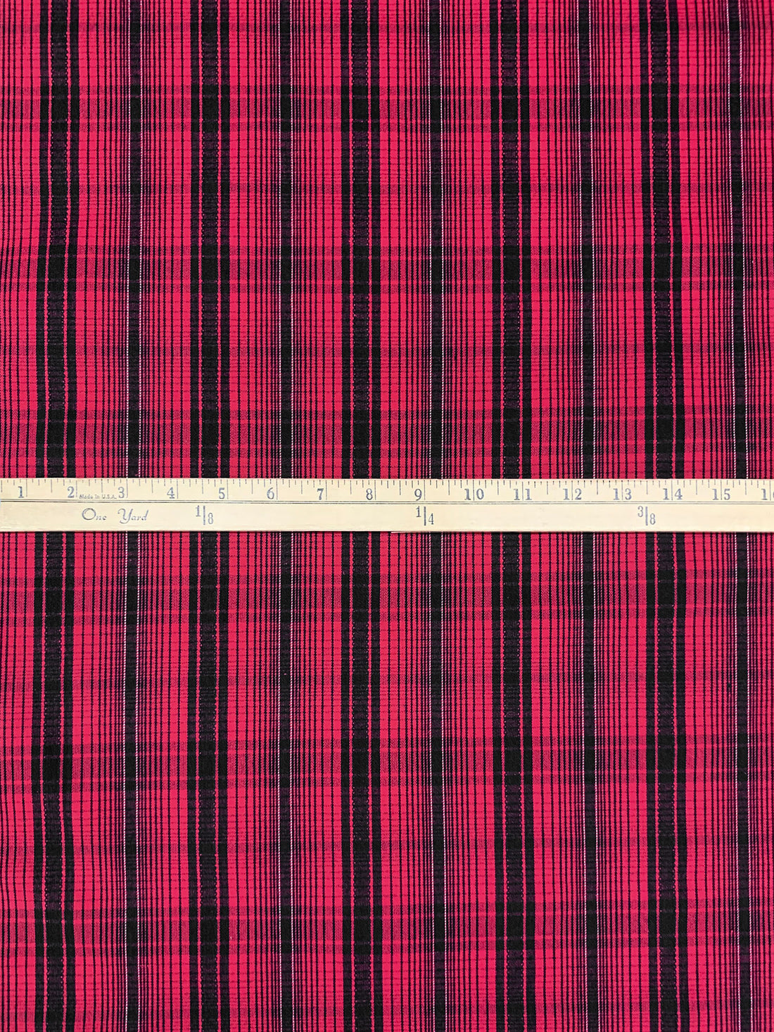 Paradise Pink/Black/Silver Cotton/Lycra/Lurex Plaid Stretch Suiting 52W