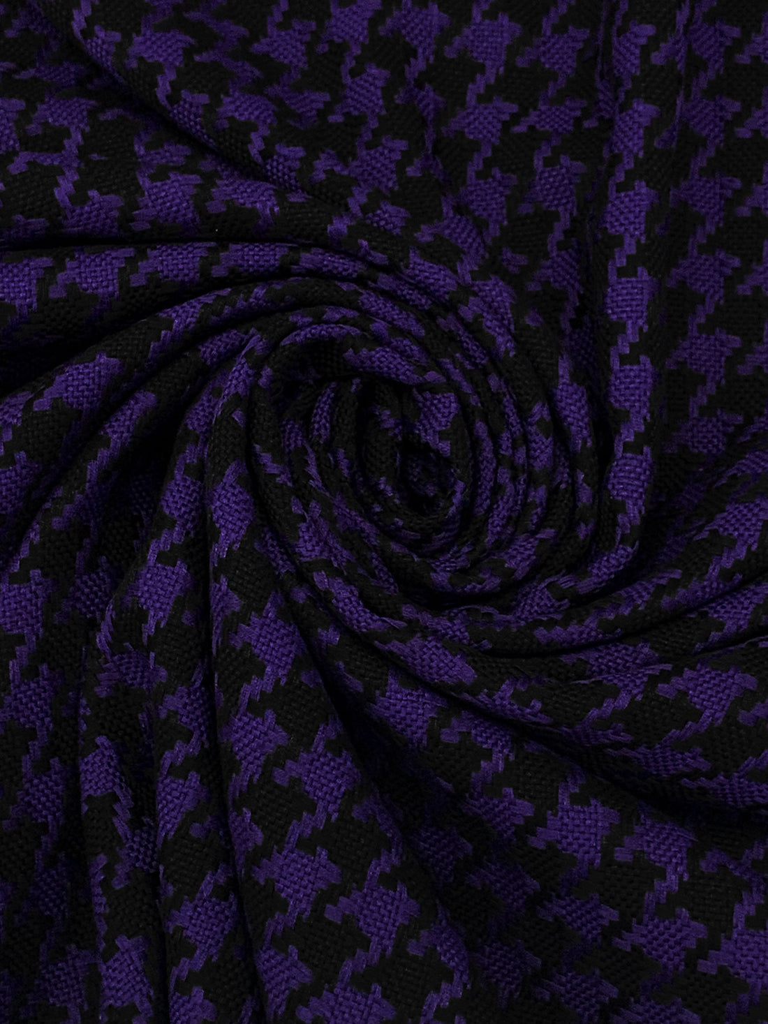 Royal Purple/Black Acrylic/Wool Houndstooth Weave Suiting 57W