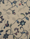 Grullo/Midnight Navy/Salmon/Multi 100% Linen Floral Vines Print Mid-Weight Woven - European Mill - 58W