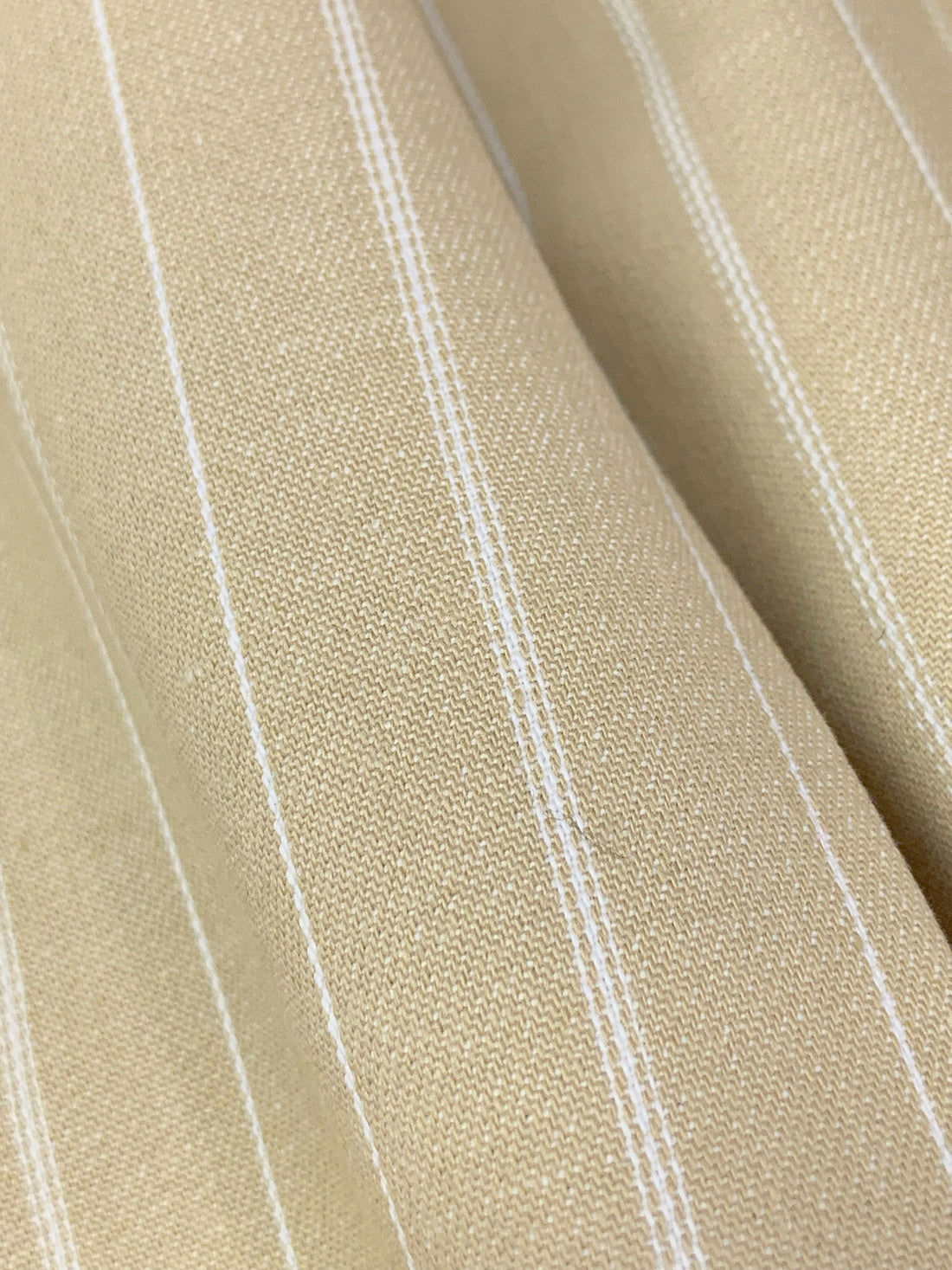 Desert Sand/White Cotton/Lycra Vertical Stripe Stretch Suiting 52W