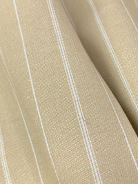 Desert Sand/White Cotton/Lycra Vertical Stripe Stretch Suiting 52W