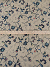 Grullo/Midnight Navy/Salmon/Multi 100% Linen Floral Vines Print Mid-Weight Woven - European Mill - 58W