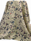 Grullo/Midnight Navy/Salmon/Multi 100% Linen Floral Vines Print Mid-Weight Woven - European Mill - 58W