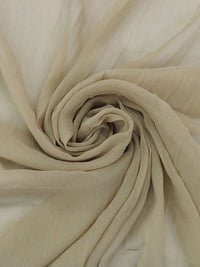 Muted Desert Tan 100% Silk Crinkle Chiffon 42W