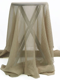 Muted Desert Tan 100% Silk Crinkle Chiffon 42W