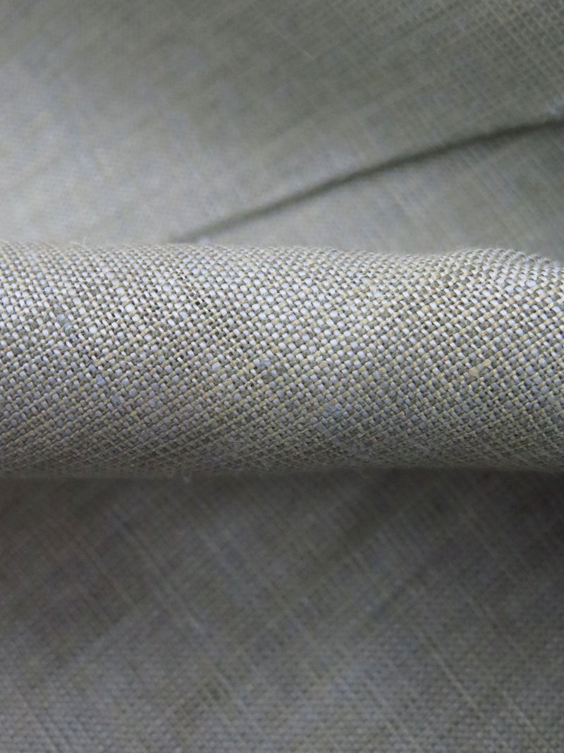 Silver/Taupe 100% Linen Cross-Dyed Shirt-Weight Woven - European Mill - 58W