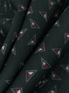 Muted Cool Black/Deep Claret/Soft Gray Rayon/Lycra Triangle Print Stretch Shirting 54W