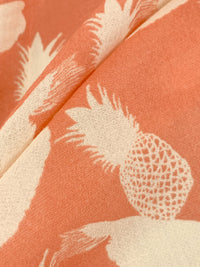 Ripe Apricot/Antique Off-White 100% Rayon Silhouette Pineapple Print Gauze 56W