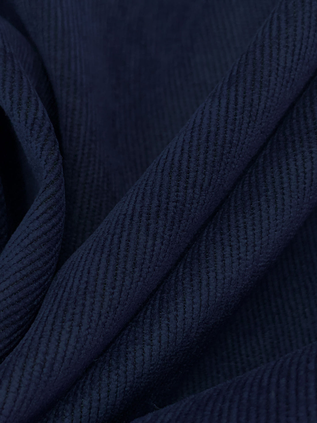 Dark Lapis Blue Polyester/Nylon/Lycra Pinwale Stretch Corduroy 57W