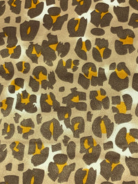 Coyote Brown/Goldenrod/Tan 100% Polyester Animal Print Charmeuse 58W