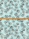 Powder Blue/Misty Gray/Slate 100% Polyester Blurred Floral Print Novelty Crepe Chiffon 60W