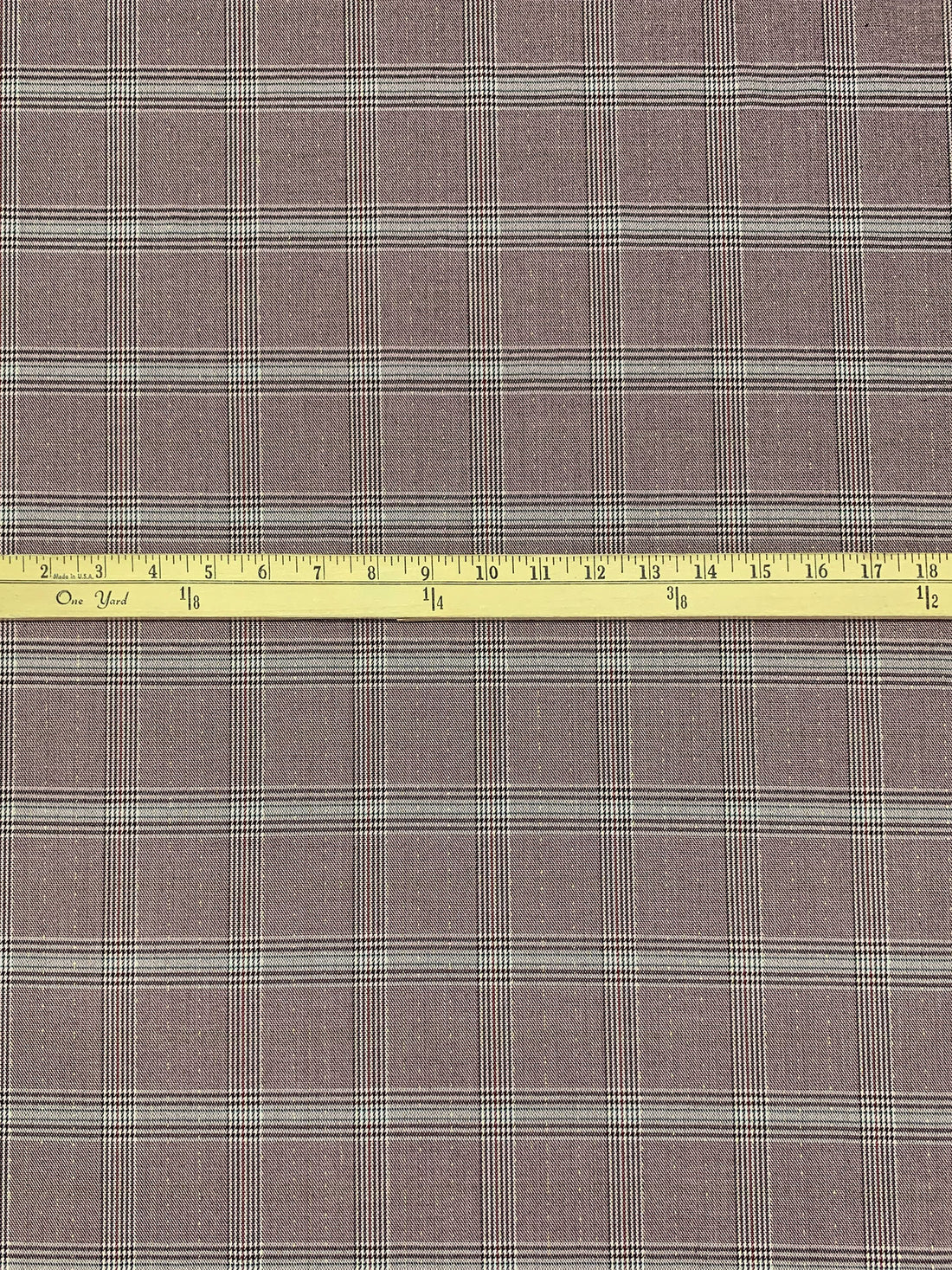 Dark Burgundy/White/Gold/Multi Polyester/Rayon/Lycra/Lurex Plaid Stretch Suiting 55W