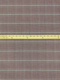 Dark Burgundy/White/Gold/Multi Polyester/Rayon/Lycra/Lurex Plaid Stretch Suiting 55W