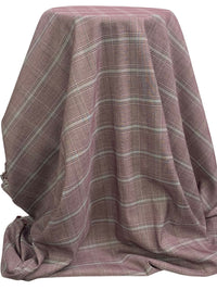 Dark Burgundy/White/Gold/Multi Polyester/Rayon/Lycra/Lurex Plaid Stretch Suiting 55W