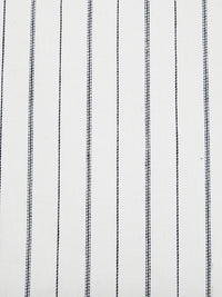 Black/Off-White Polyester/Rayon/Lycra Vertical Stripe Weave Suiting 50W