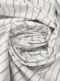 Black/Off-White Polyester/Rayon/Lycra Vertical Stripe Weave Suiting 50W