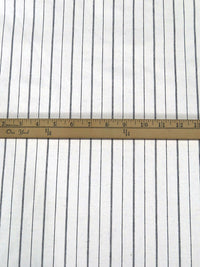 Black/Off-White Polyester/Rayon/Lycra Vertical Stripe Weave Suiting 50W