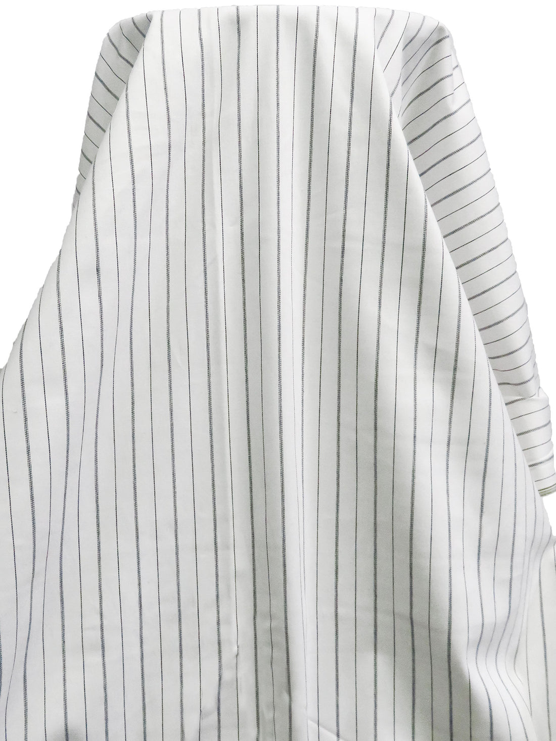 Black/Off-White Polyester/Rayon/Lycra Vertical Stripe Weave Suiting 50W