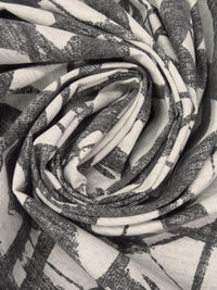 Dark Gray/Beige 100% Cotton Abstract Strokes Print Canvas 55W