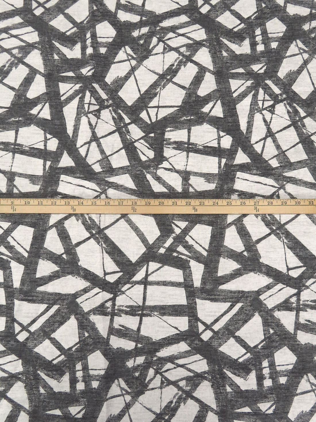 Dark Gray/Beige 100% Cotton Abstract Strokes Print Canvas 55W