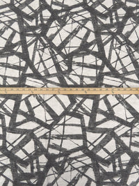 Dark Gray/Beige 100% Cotton Abstract Strokes Print Canvas 55W