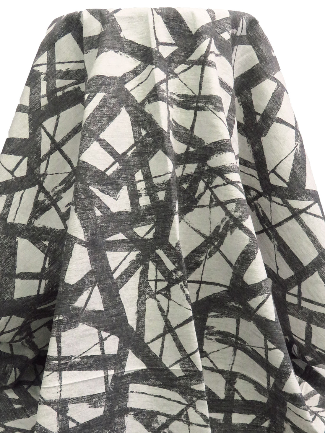Dark Gray/Beige 100% Cotton Abstract Strokes Print Canvas 55W