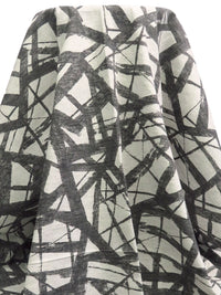 Dark Gray/Beige 100% Cotton Abstract Strokes Print Canvas 55W