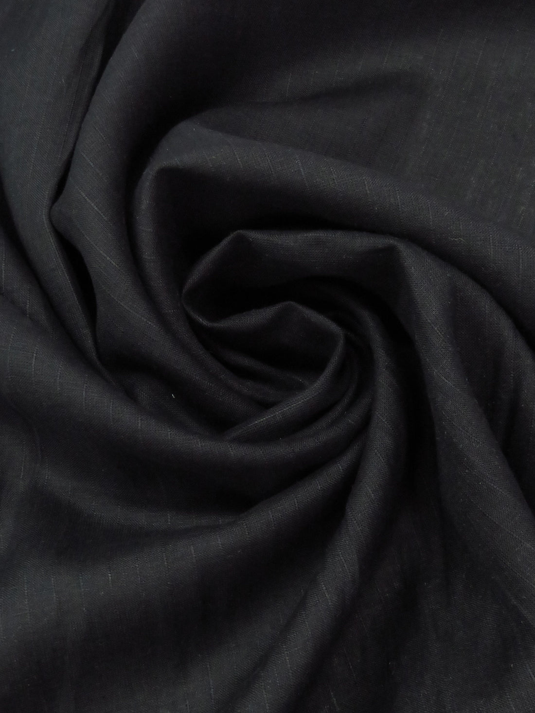 Black 100% Linen Pinstripe Weave Shirting - European Mill - 60W