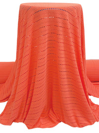 Coral Polyester/Lycra Horizontal Eyelet Knit 55W