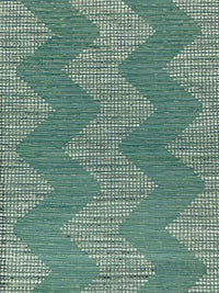Deep Aquamarine/Gold/Silver Polyester/Metallic Zig Zag Design Plisse Netting 57W