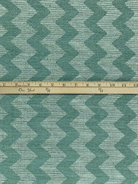Deep Aquamarine/Gold/Silver Polyester/Metallic Zig Zag Design Plisse Netting 57W