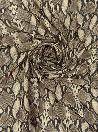 Champagne/Cedar Brown/Dark Vanilla 100% Nylon Snake Print Chiffon 58W