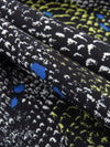 Black/Pale Gray/Citron Yellow/Lapis Cotton/Rayon Snakeskin Print Twill Shirting - NY Designer - 52W