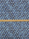 White/Sky Blue/Sapphire/Black Polyester/Lycra Abstract Lattice Print Stretch Twill Shirting - NY Designer - 52W