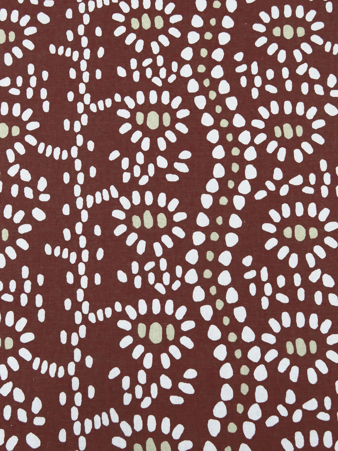 Red Bean/White/Beige 100% Cotton Abstract Print Canvas 55W