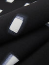 SOLD BY THE PANEL ONLY - Black/White/Lead Gray/Flint Rayon/Lycra Squares Print 4 Ply Suiting 54W