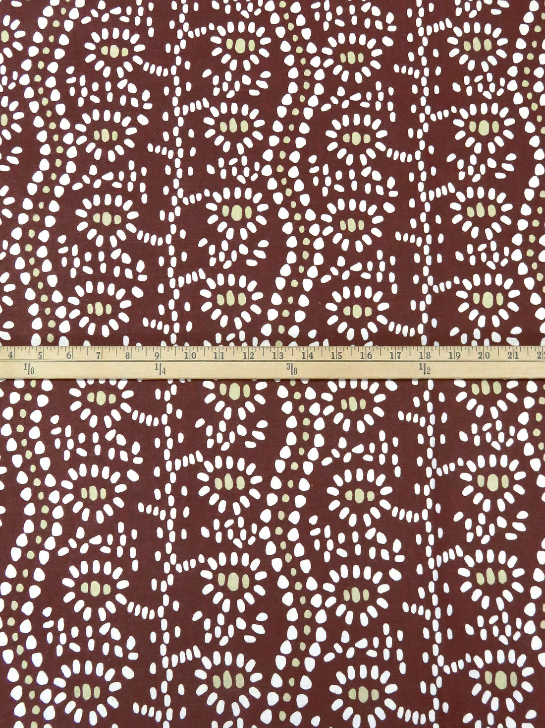 Red Bean/White/Beige 100% Cotton Abstract Print Canvas 55W