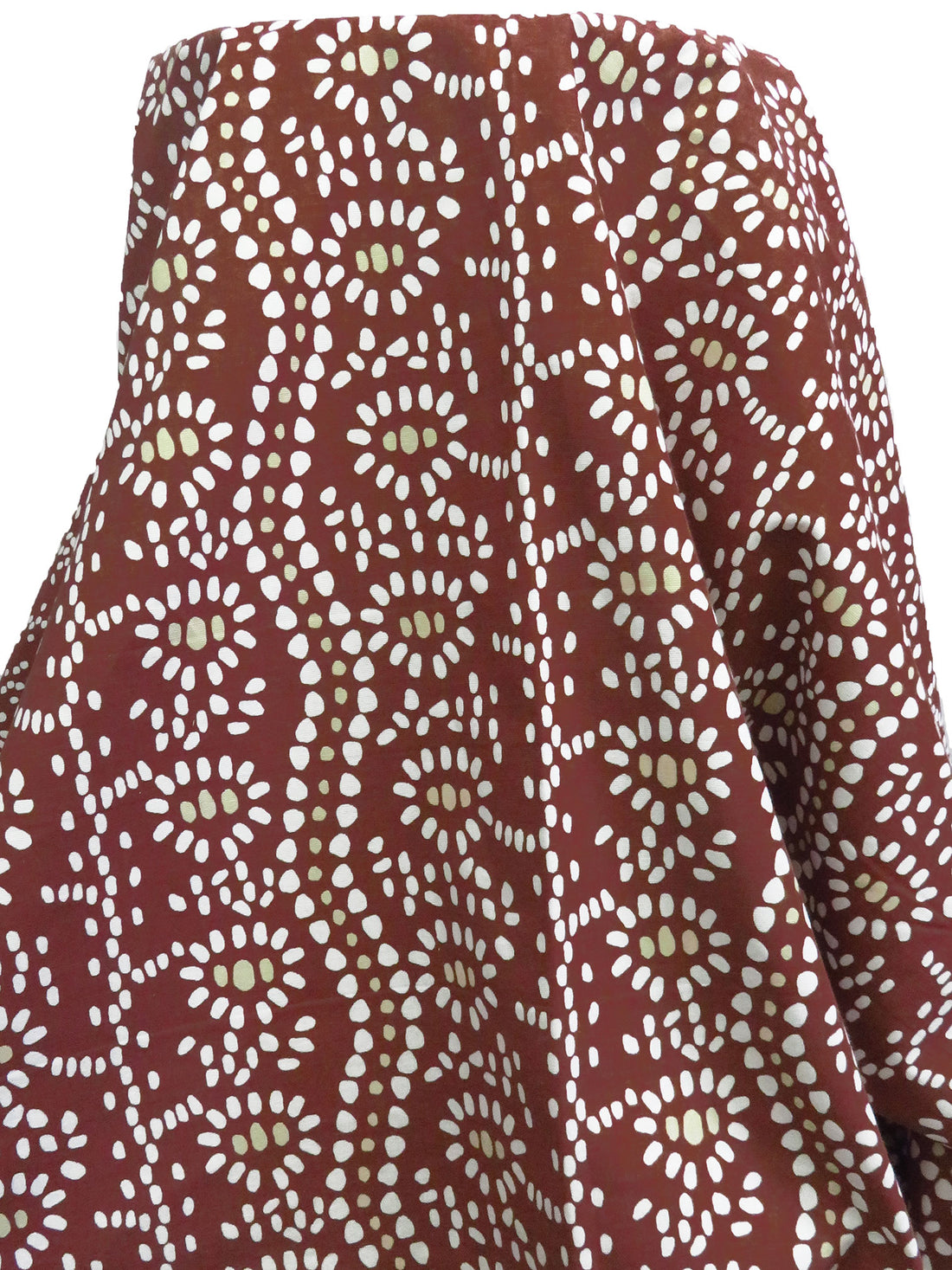 Red Bean/White/Beige 100% Cotton Abstract Print Canvas 55W