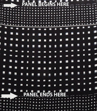 SOLD BY THE PANEL ONLY - Black/White/Lead Gray/Flint Rayon/Lycra Squares Print 4 Ply Suiting 54W