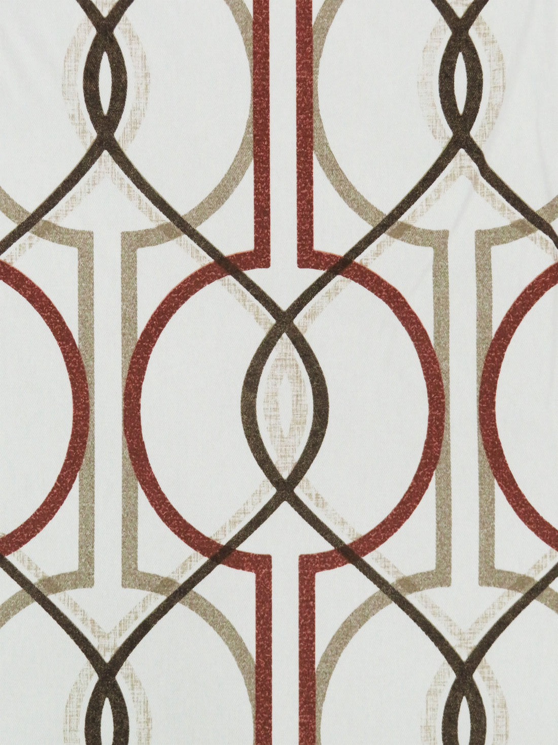 Sand Dollar/Iron Gray/Rust Red/Espresso 100% Cotton Overlapping Lattice Print Twill Canvas 55W
